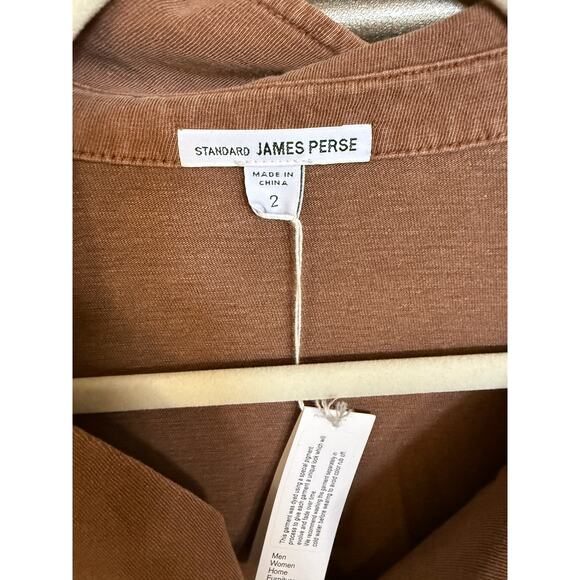 JAMES PERSE Relaxed Polo Dress In Malt/Brown Sz 2/M NWT - Picture 5 of 9